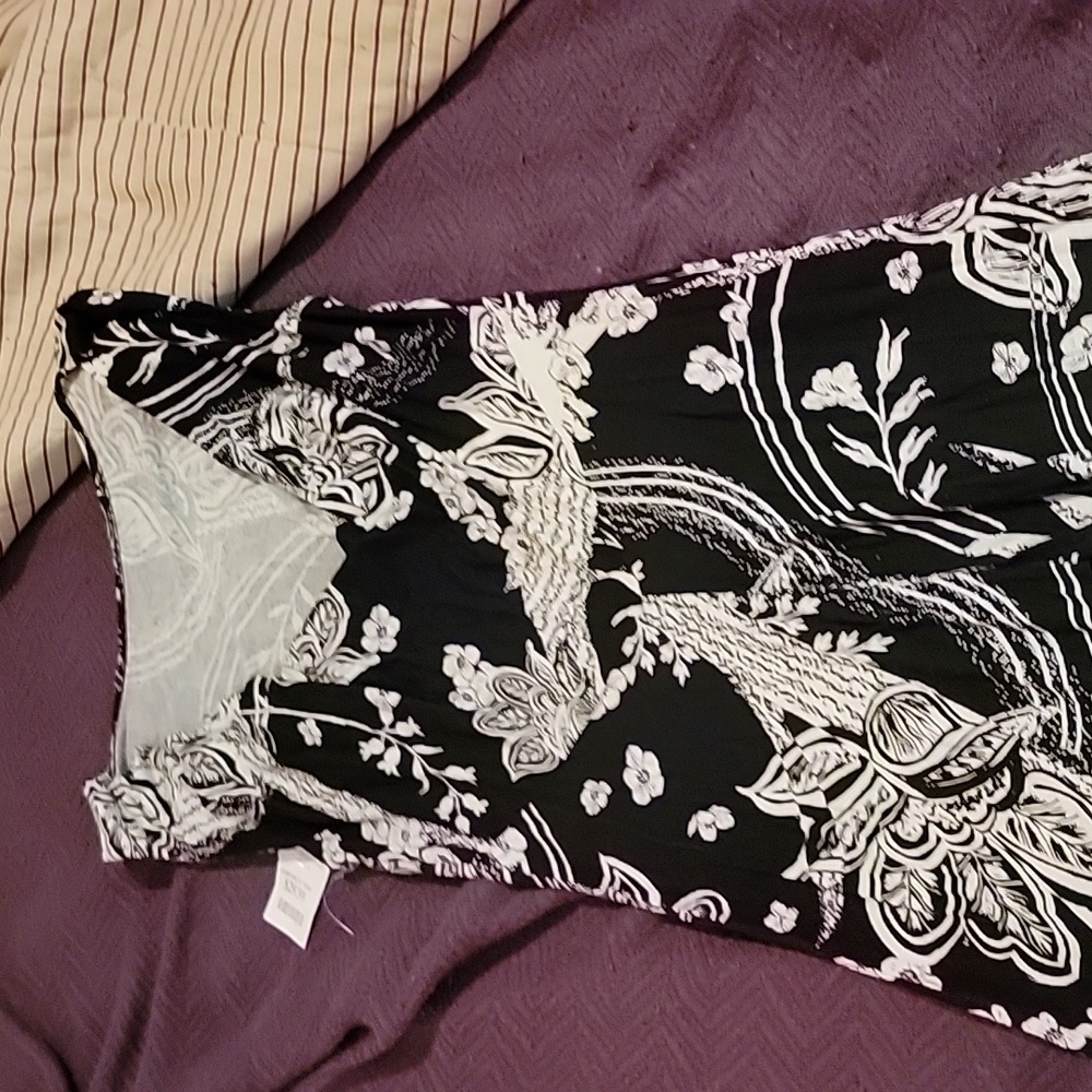 Free People Black and White Paisely Print Scoopneck Pantsuit